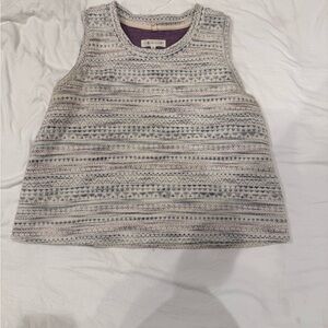 Lou & Grey Cream and Purple Tweed Patterned Tank Top